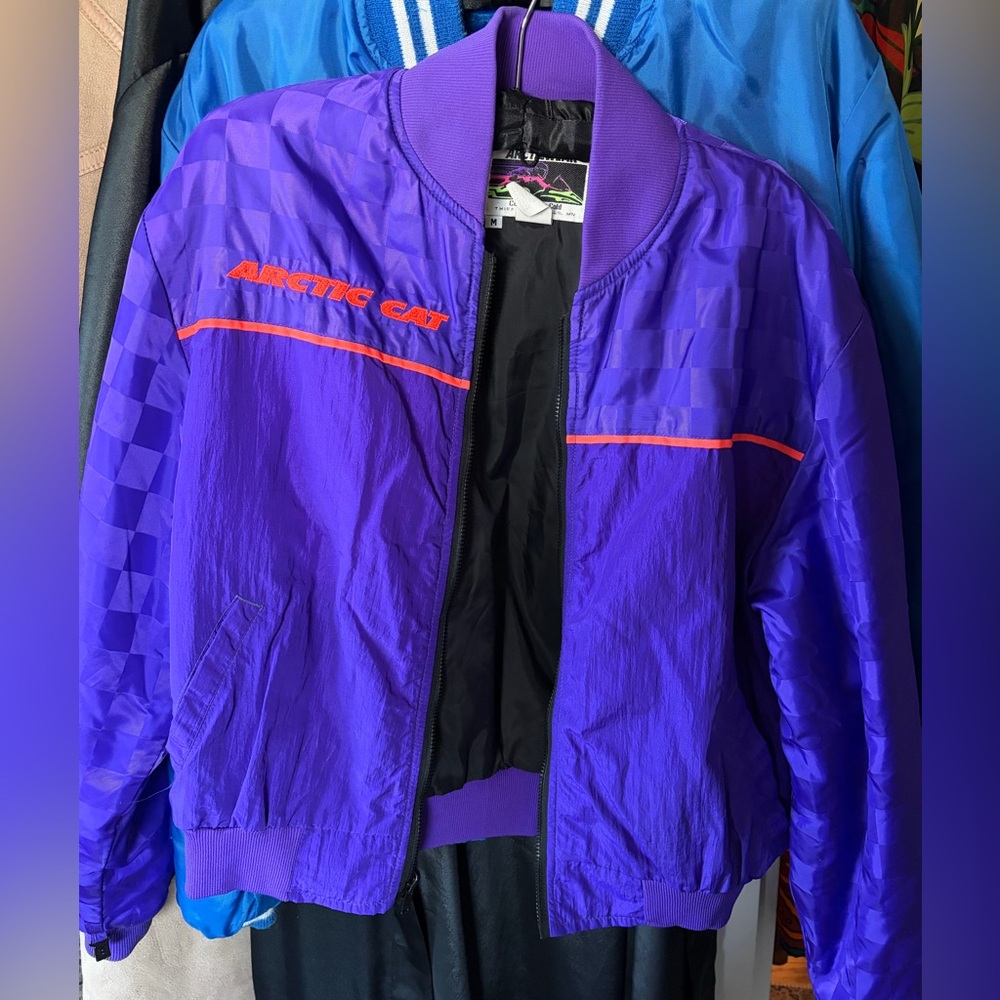 Vintage Arctic Cat Purple Jacket with Orange Detail